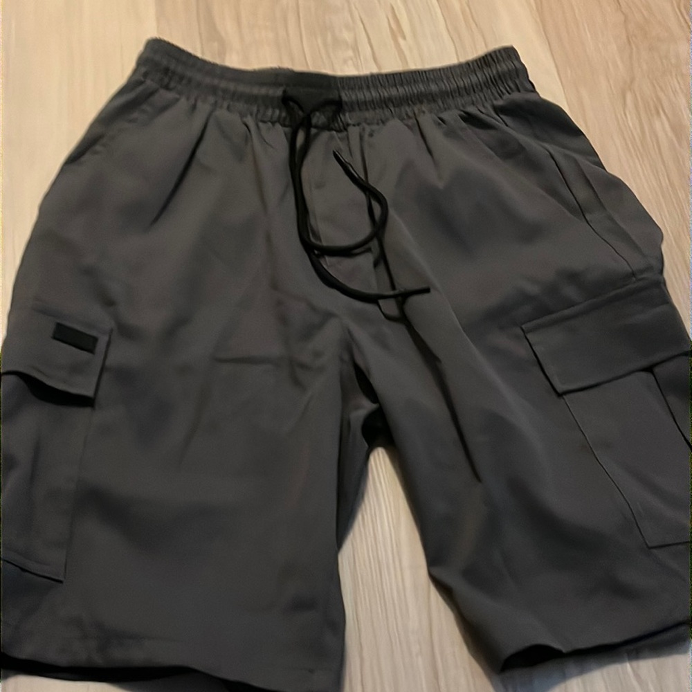 Grey cargo shorts
